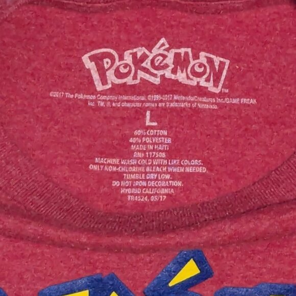 Pokémon Pikachu Kids Graphic T-Shirt Youth Large Red Short Sleeve Tee Unisex - Picture 3 of 4